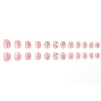 Press-On Nail Set Glossy Rhinestones Chip Resistant