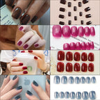 Press-On Nail Set Glossy Sparkling Finish Long-Lasting Wear