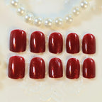 Press-On Nail Set Glossy Sparkling Finish Long-Lasting Wear