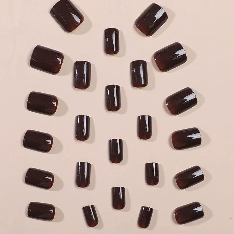 Press-On Nail Set Glossy Sparkling Finish Long-Lasting Wear
