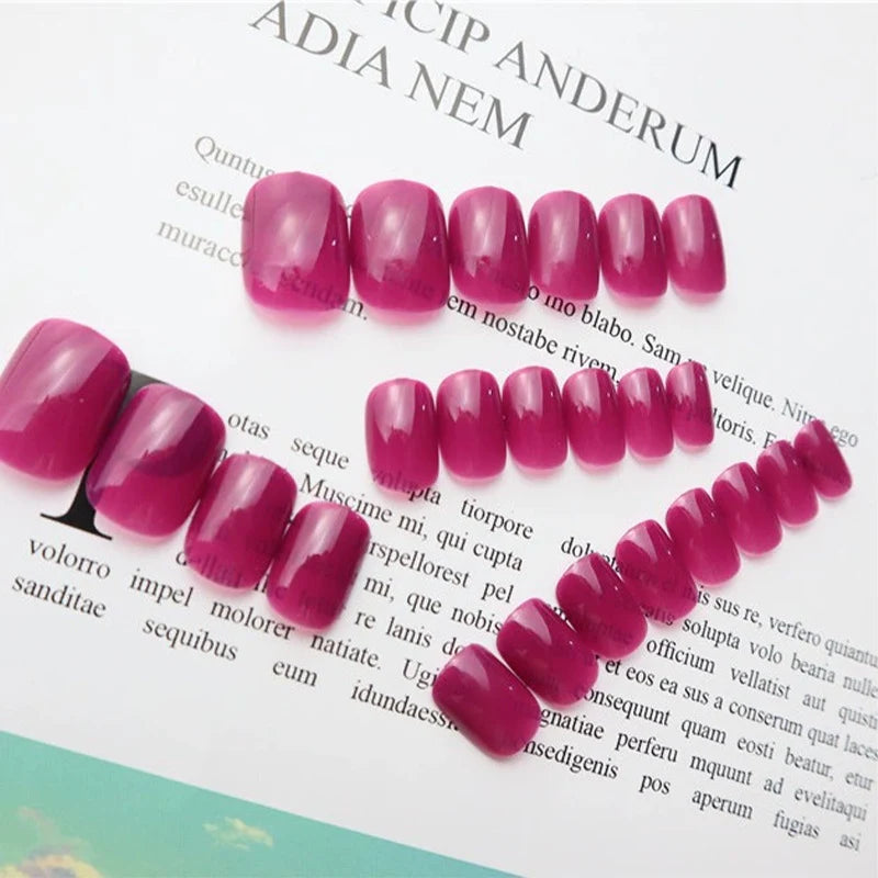 Press-On Nail Set Glossy Sparkling Finish Long-Lasting Wear