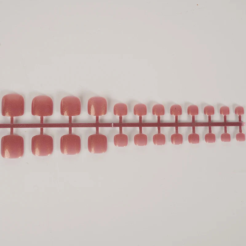 Press-On Nail Set Glossy Square Peel-And-Stick Reusable