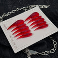 Press-On Nail Set Glossy Stiletto Reusable