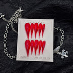 Press-On Nail Set Glossy Stiletto Reusable