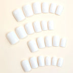 Press-On Nail Set Glossy White 24-Piece File Included