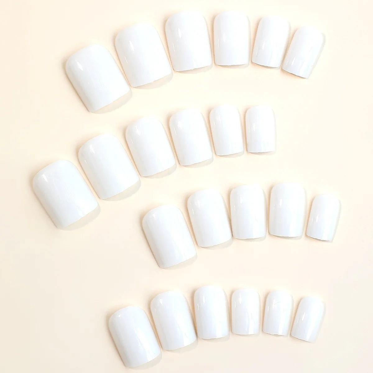Press-On Nail Set Glossy White 24-Piece File Included