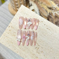 Press-On Nail Set Glue-Free Decorative Gems & Bows