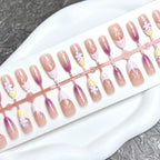 Press-On Nail Set Glue-Free Floral Designs & Multiple Sizes