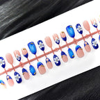 Press-On Nail Set Glue-Free Floral & Jewel Accents