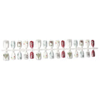 Press-On Nail Set Glue-Free Gold Holiday Designs