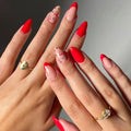 Press-On Nail Set Glue-Free Red Embellished