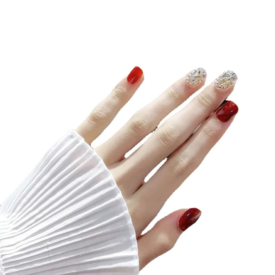 Press-On Nail Set Glue-On Detailed Designs