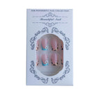 Press-On Nail Set Glue-On Floral & Gem