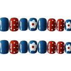 Press-On Nail Set Glue-On Floral & Polka Dot High-Gloss