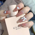 Press-On Nail Set Glue-On Hearts & Floral