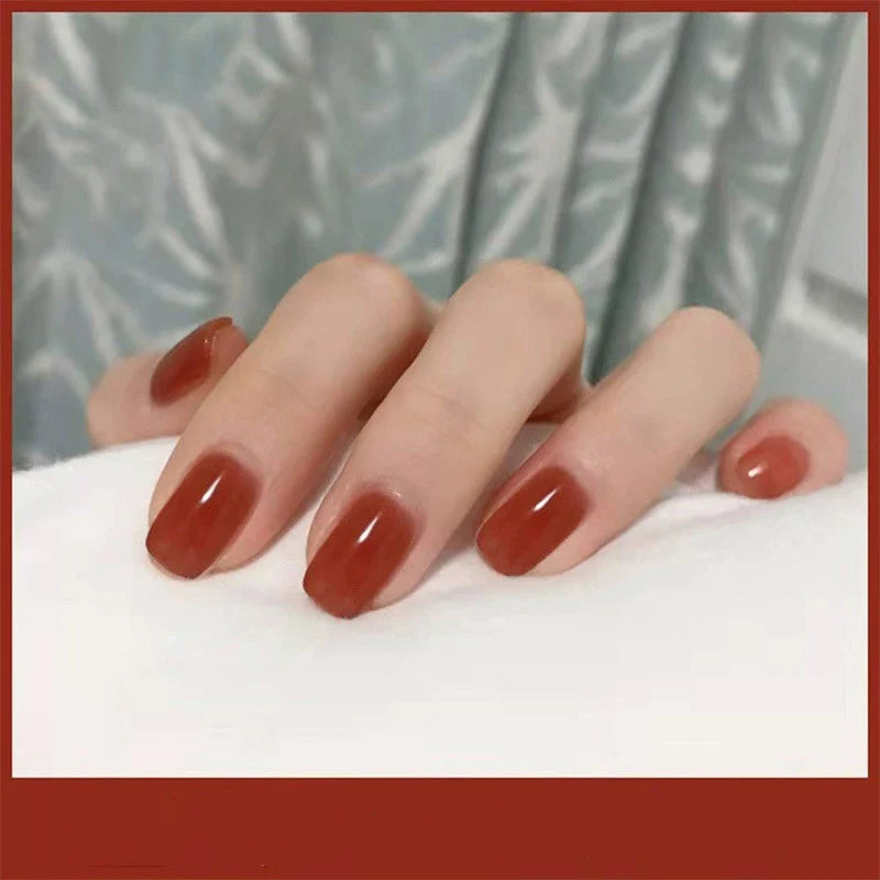 Press-On Nail Set Glue-On Multi-Size Chip-Resistant