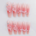 Press-On Nail Set Glue-On Rhinestone Accents Non-Toxic