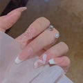 Press-On Nail Set Glue-On Ribbon & Butterfly