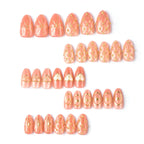 Press-On Nail Set Gold Accent Designs Adhesive Included