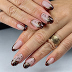 Press-On Nail Set Gold Accent Easy Application & Reusable