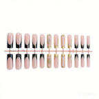Press-On Nail Set Gold Accent Glue Included & Reusable