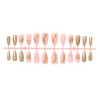 Press-On Nail Set Gold-Accent Multiple Sizes & Adhesive