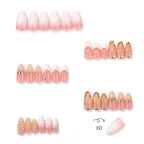 Press-On Nail Set Gold Accent Peel & Stick