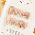 Press-On Nail Set Gold Accent Peel-and-Stick
