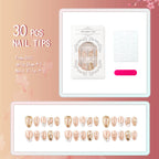 Press-On Nail Set Gold Accent Peel-and-Stick