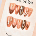 Press-On Nail Set Gold Accent Reusable & Easy Application