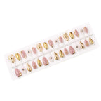 Press-On Nail Set Gold Accents Easy Application