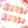 Press-On Nail Set Gold Accents & No Glue
