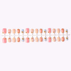 Press-On Nail Set Gold Accents & No Glue