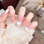 Press-On Nail Set Gold Accents Peel-And-Stick