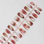 Press-On Nail Set Gold Accents Reusable 24-Piece