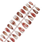Press-On Nail Set Gold Accents Reusable 24-Piece