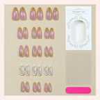 Press-On Nail Set Gold Accents Self-Adhesive & Multiple Sizes