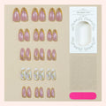 Press-On Nail Set Gold Accents Self-Adhesive & Multiple Sizes