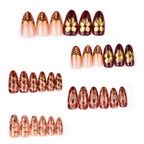 Press-On Nail Set Gold Embellished Multiple Sizes