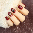 Press-On Nail Set Gold Embellishments 28-Piece Easy Application