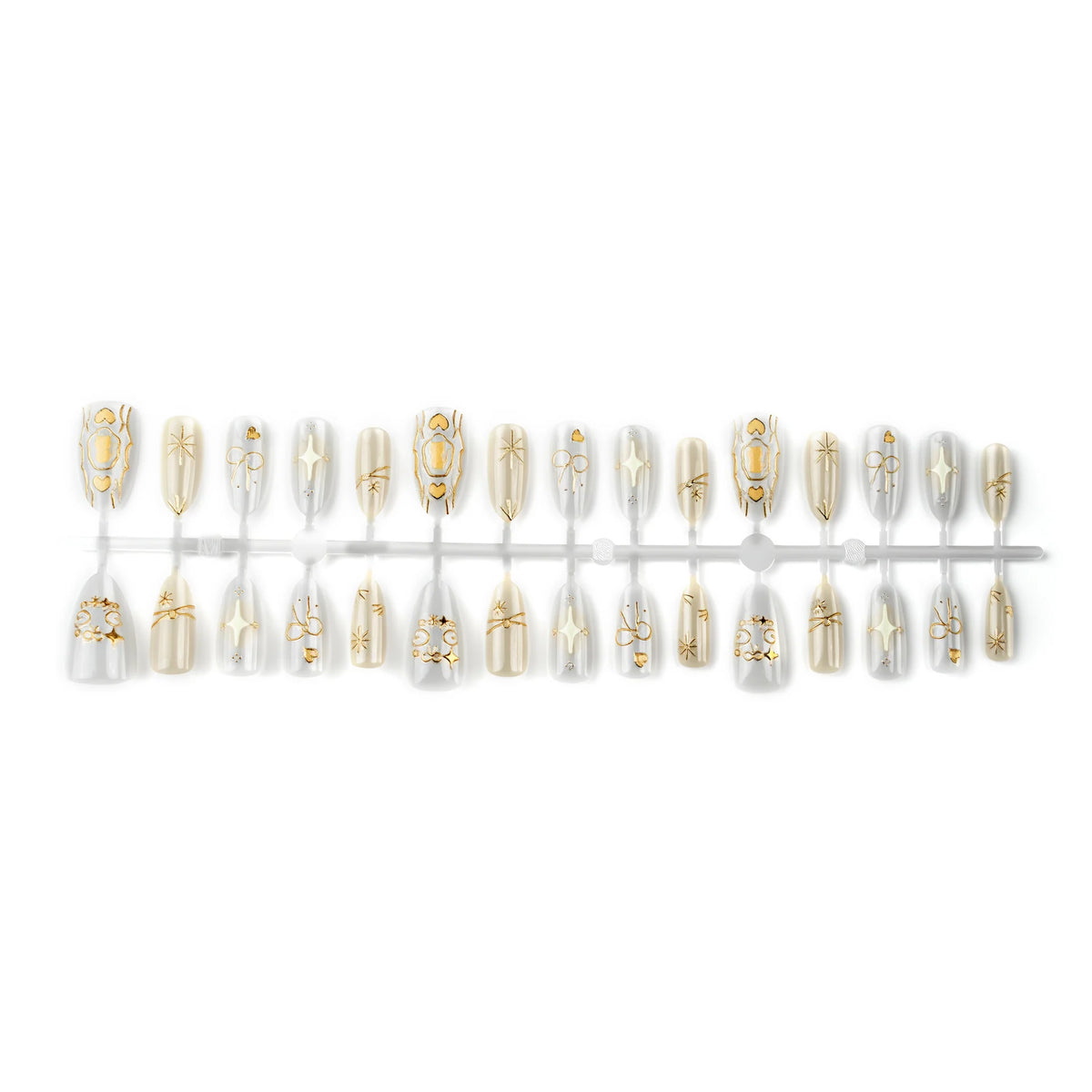 Press-On Nail Set Gold-Embossed Durable & Easy Application