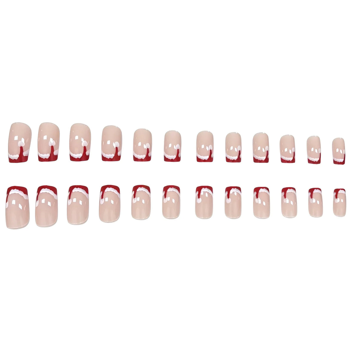 Press-On Nail Set Gold Festive 24 Pieces