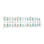 Press-On Nail Set Gold Foil Quick Apply & Reusable