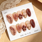 Press-On Nail Set Gold Foil Reusable Adhesive Tabs