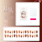 Press-On Nail Set Gold Foil Reusable Adhesive Tabs