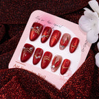 Press-On Nail Set Gold & Pearl Accents Long-Lasting Wear