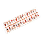 Press-On Nail Set Gothic Floral Teal Long-Lasting
