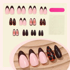 Press-On Nail Set Gradient & Animal Print Adhesive Film