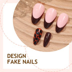 Press-On Nail Set Gradient & Animal Print Adhesive Film
