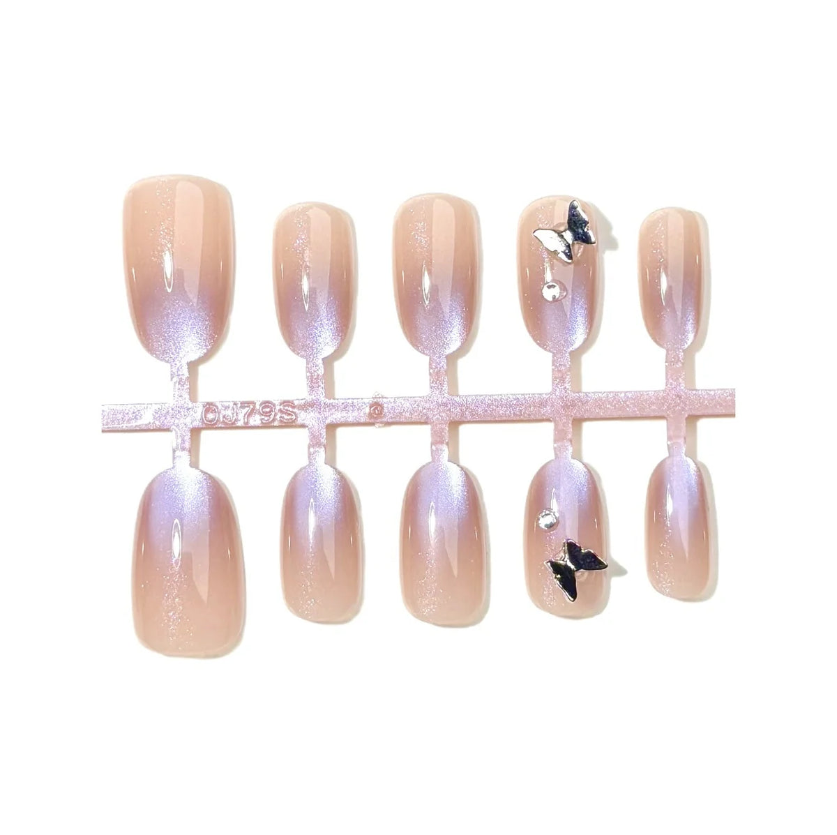 Press-On Nail Set Gradient Embellished Long-Lasting & Reusable